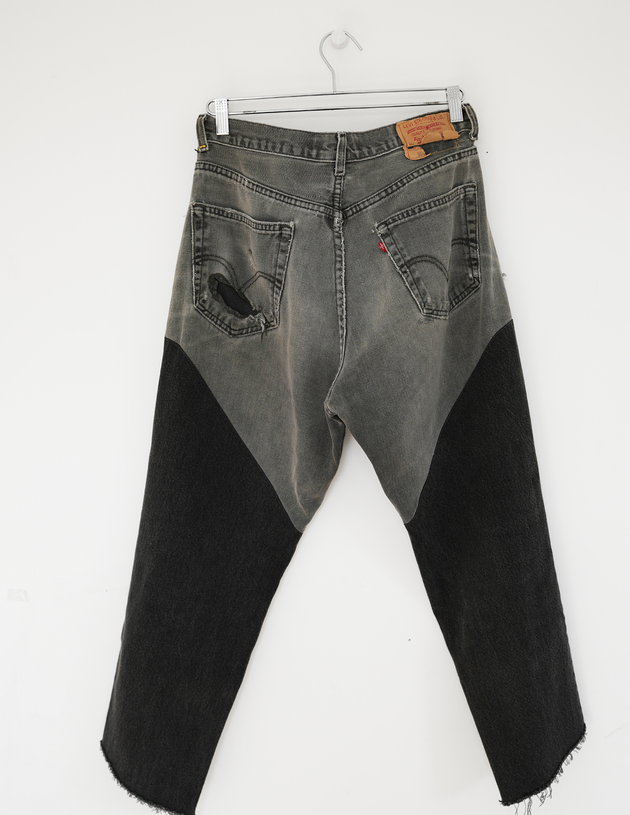 36W LITE GRAY/DARK GRAY Faux Chaps