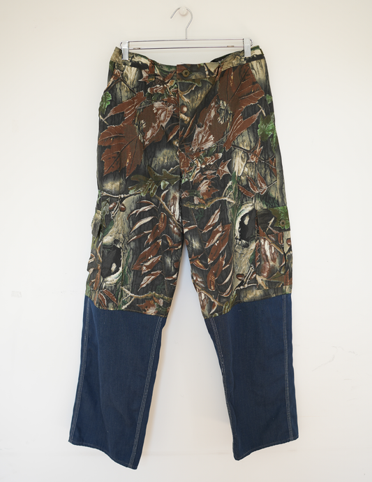 38w Camo Print/ Denim Cargo Pants