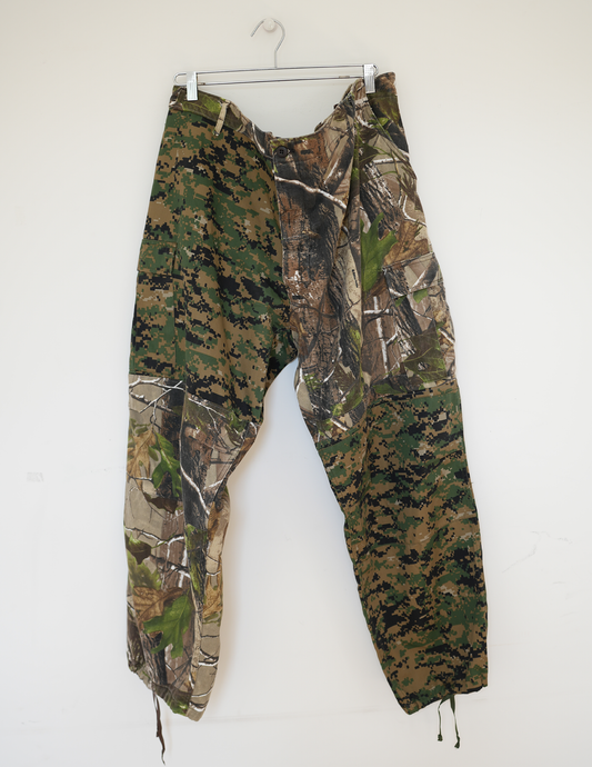 50w Multi Camo Print Cargo Pants