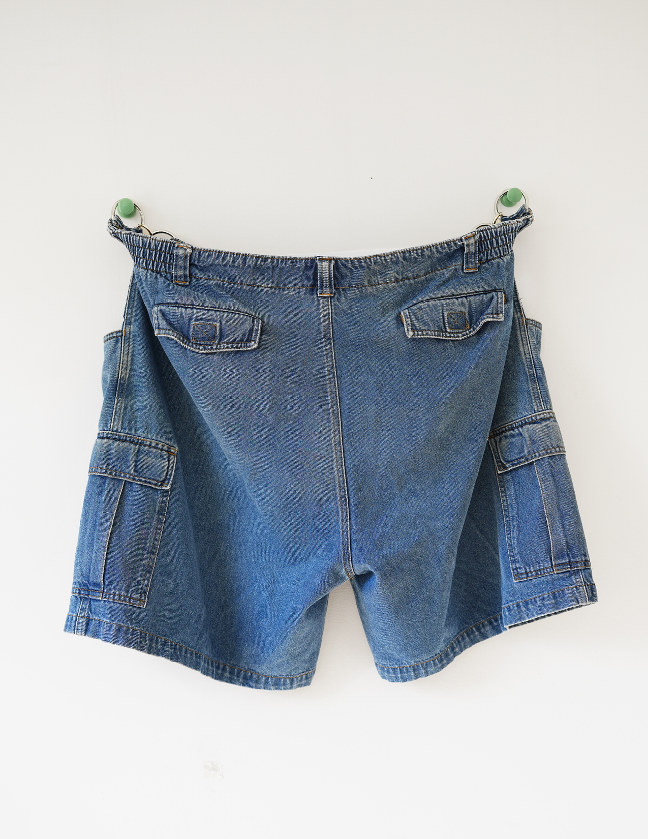 46w Blue Denim/ Silver O-Ring Hoochie Daddie Cargo Shorts