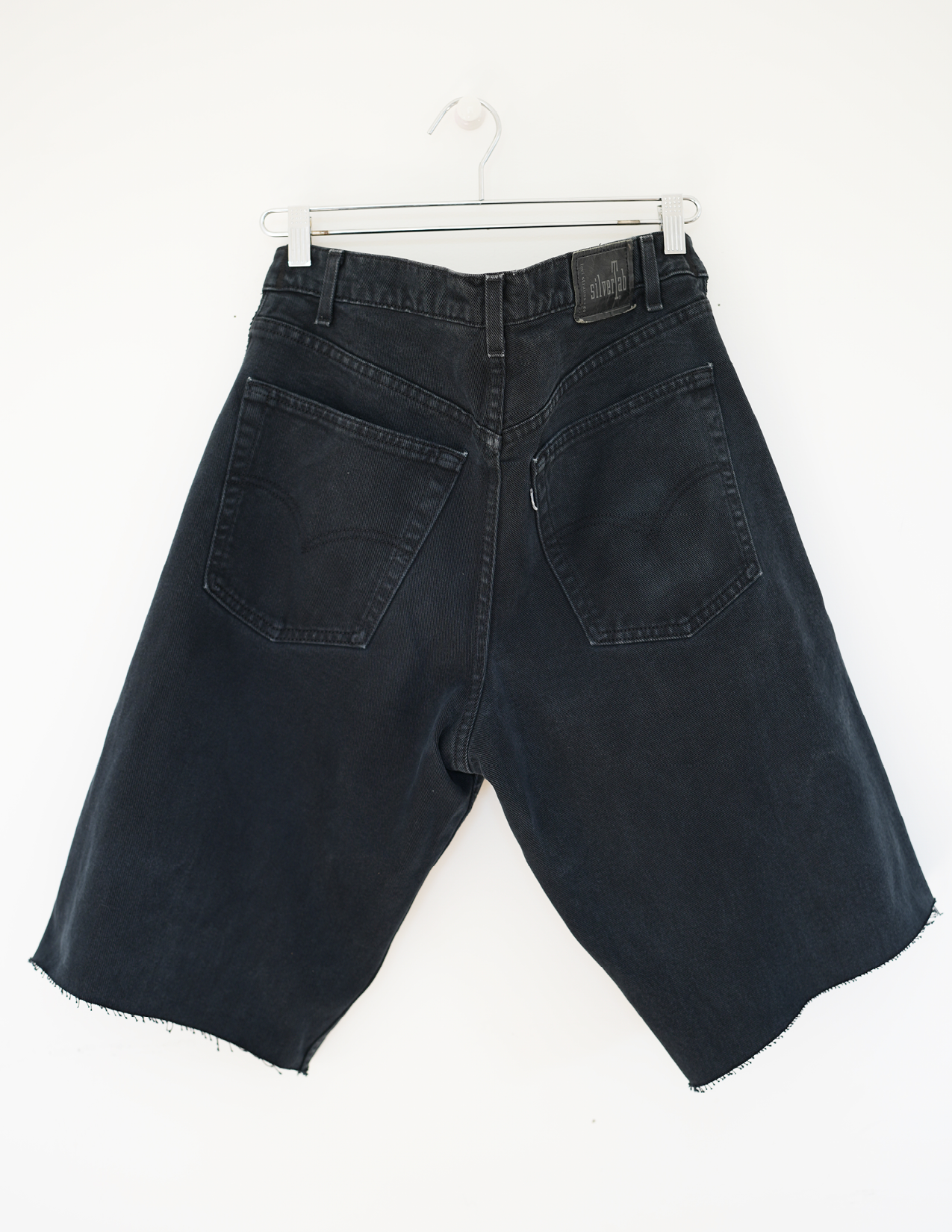 36w Black Denim/ Silver O-Ring Hoochie Daddie Shorts