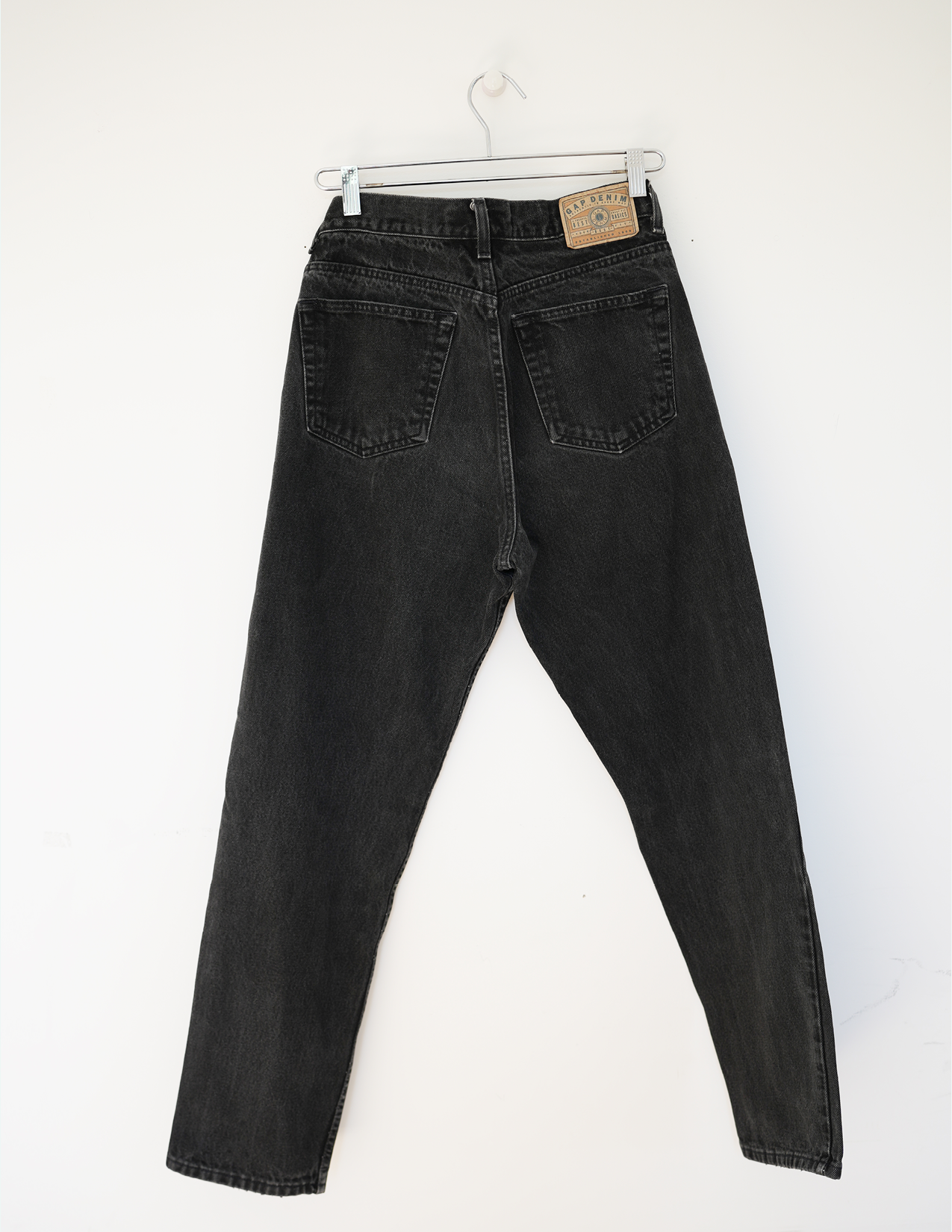 30w Washed Black Denim/ Gold O-Ring Hoochie Daddie Jeans