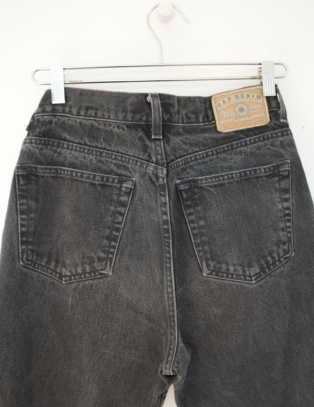 30w Washed Black Denim/ Gold O-Ring Hoochie Daddie Jeans