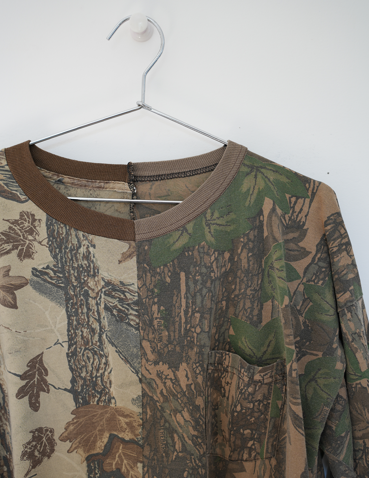 Oversized Split Camo Long-Sleeve Tees