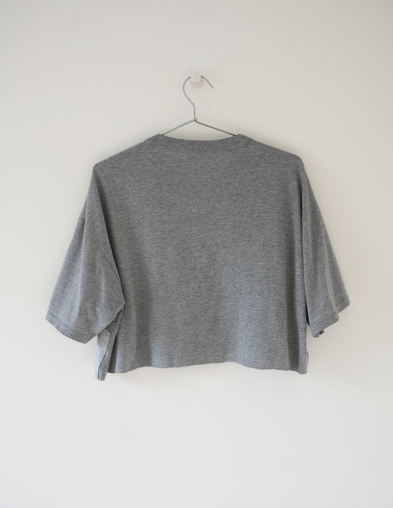 XL Sweetheart Knit/Knit Dark Grey & Light Grey Cropped Tee