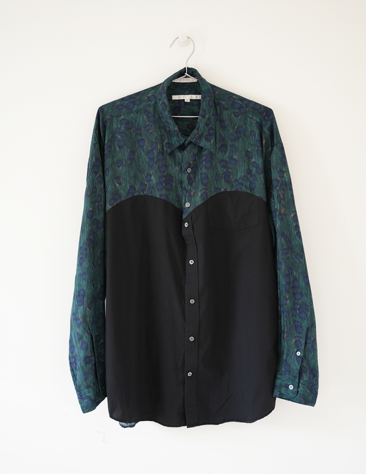 XL/XXL Sweetheart Softie Green & Black Print Button Down