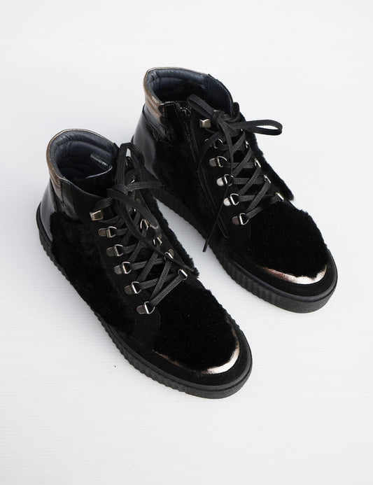 Fuzzy Ankle Boot - Black