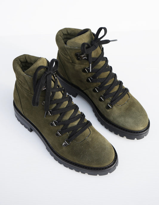 Army Green Suede Leather Boot