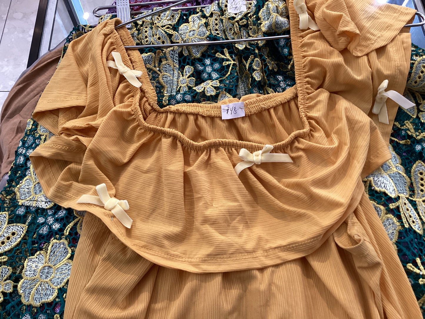 Yellow ruffle top used