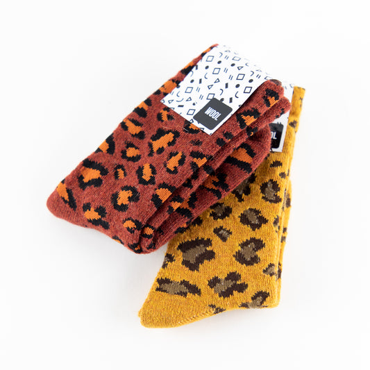 Cheetah Print Wool Socks