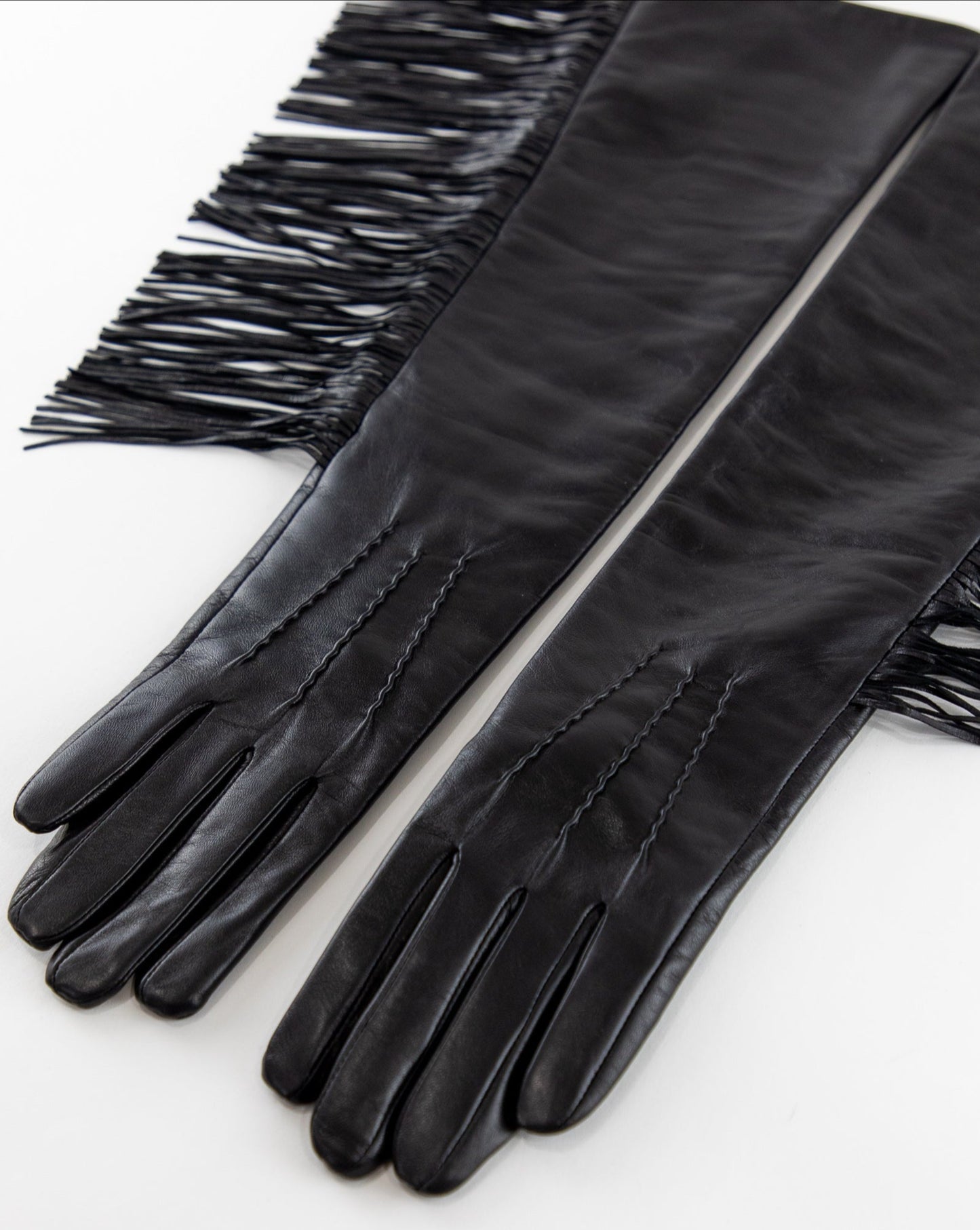 Leather Fringe Gloves