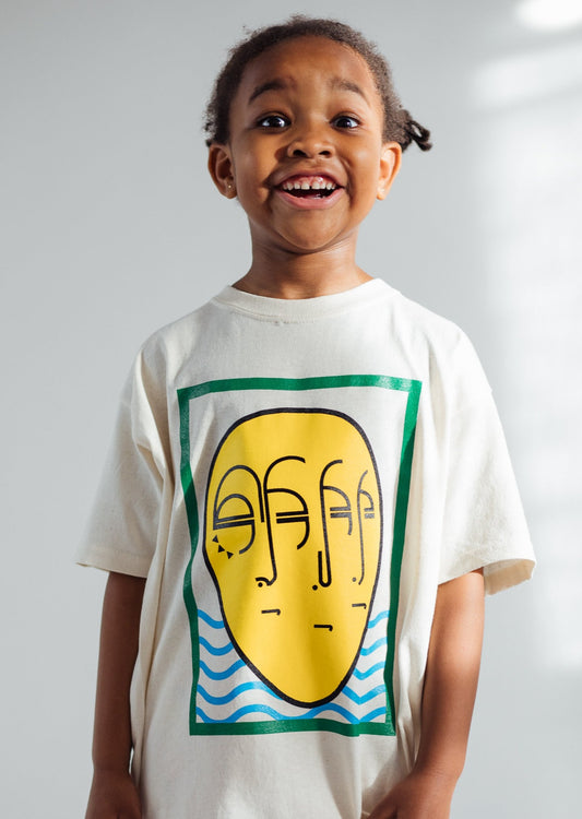 Kids Mask Tee Beige