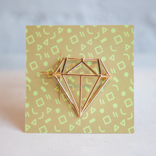 Gold Wire Diamond Hair Clip