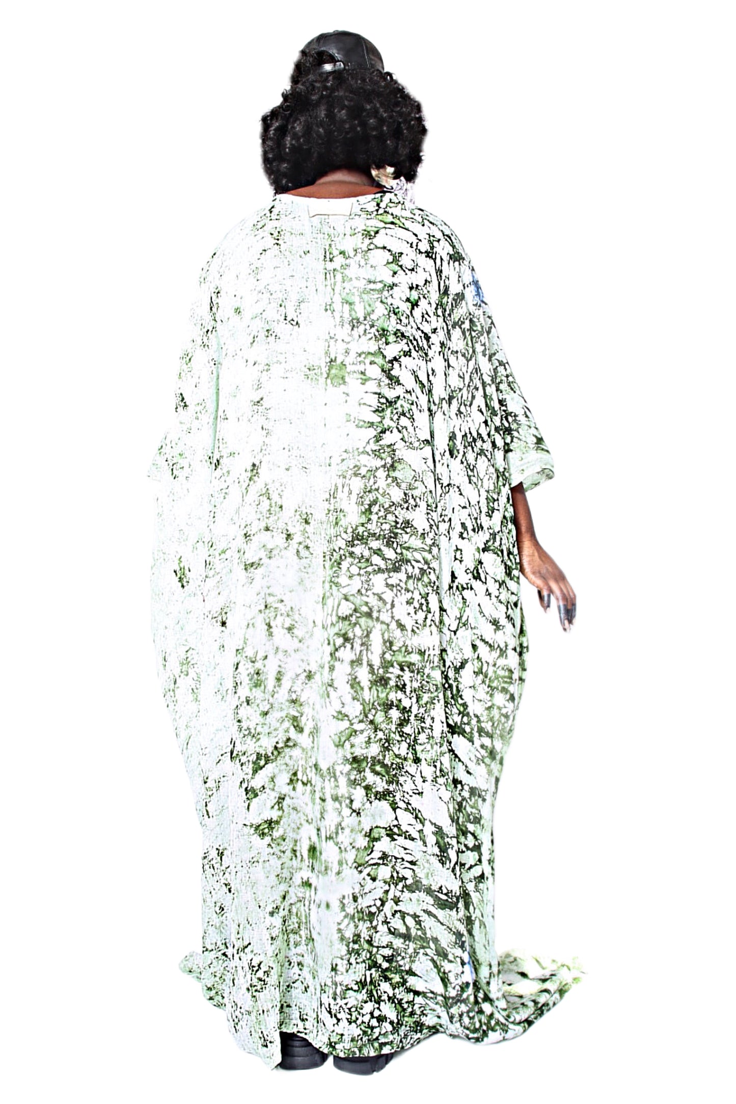 Algae Tie-Dyed Gauze Boubou