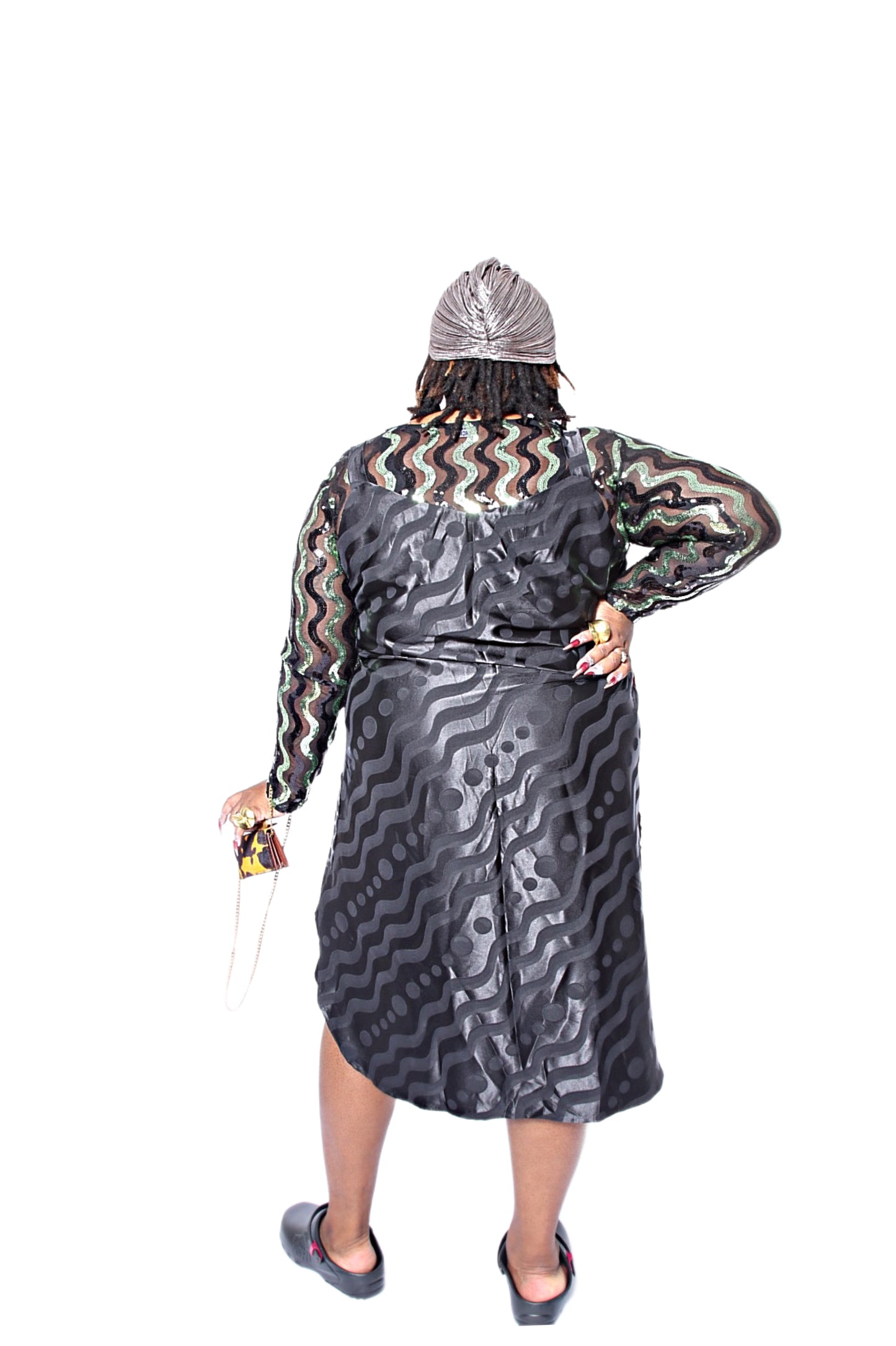 Wiggle Satin-Jacquard Slip Dress
