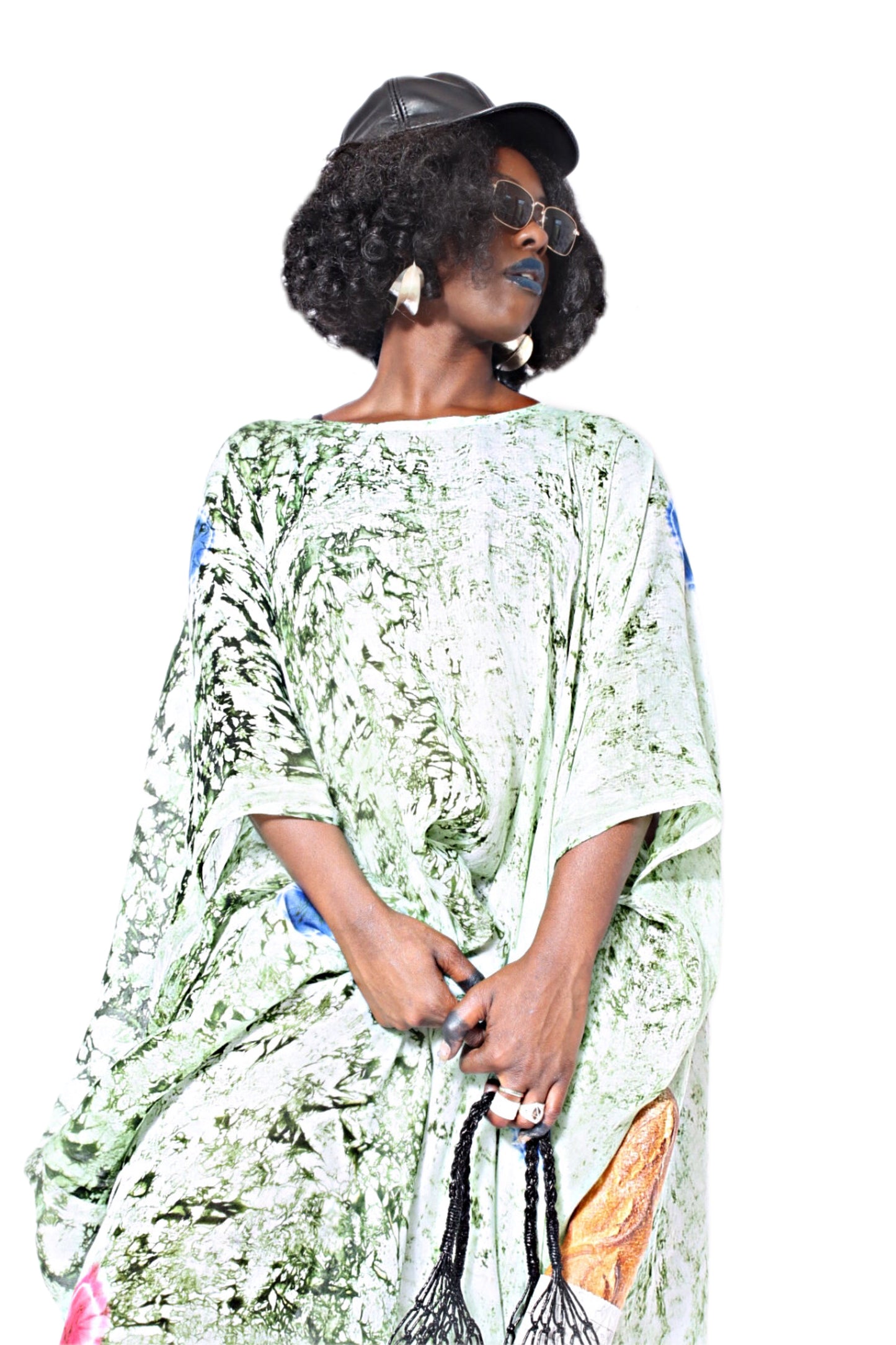 Algae Tie-Dyed Gauze Boubou