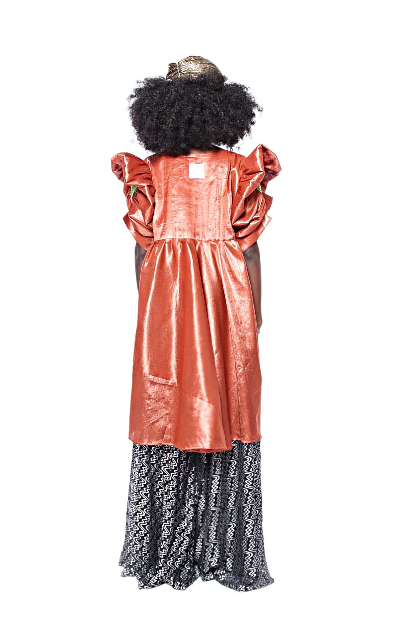 Gaga Embroidered Shantung Dress