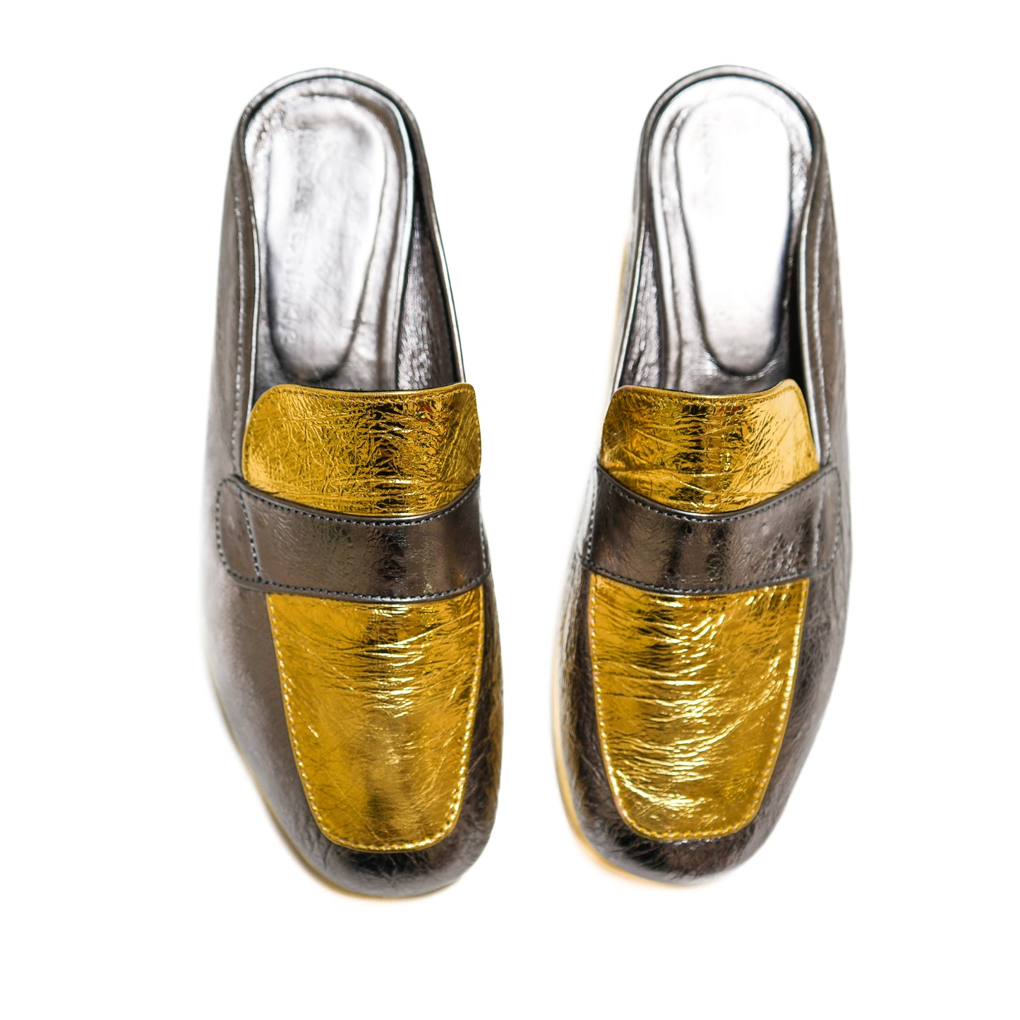 Brooklyn Metallic Leather Mules