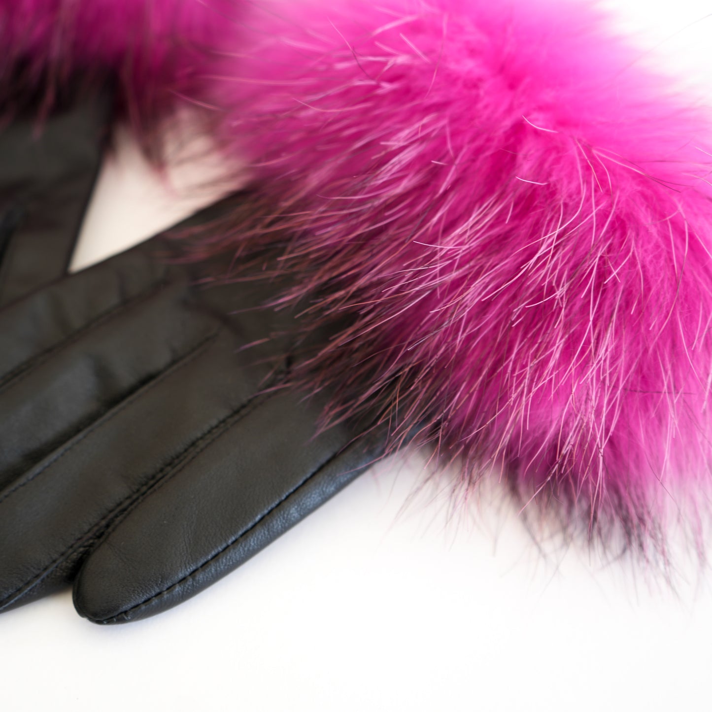 Fur-Trimmed Leather Gloves