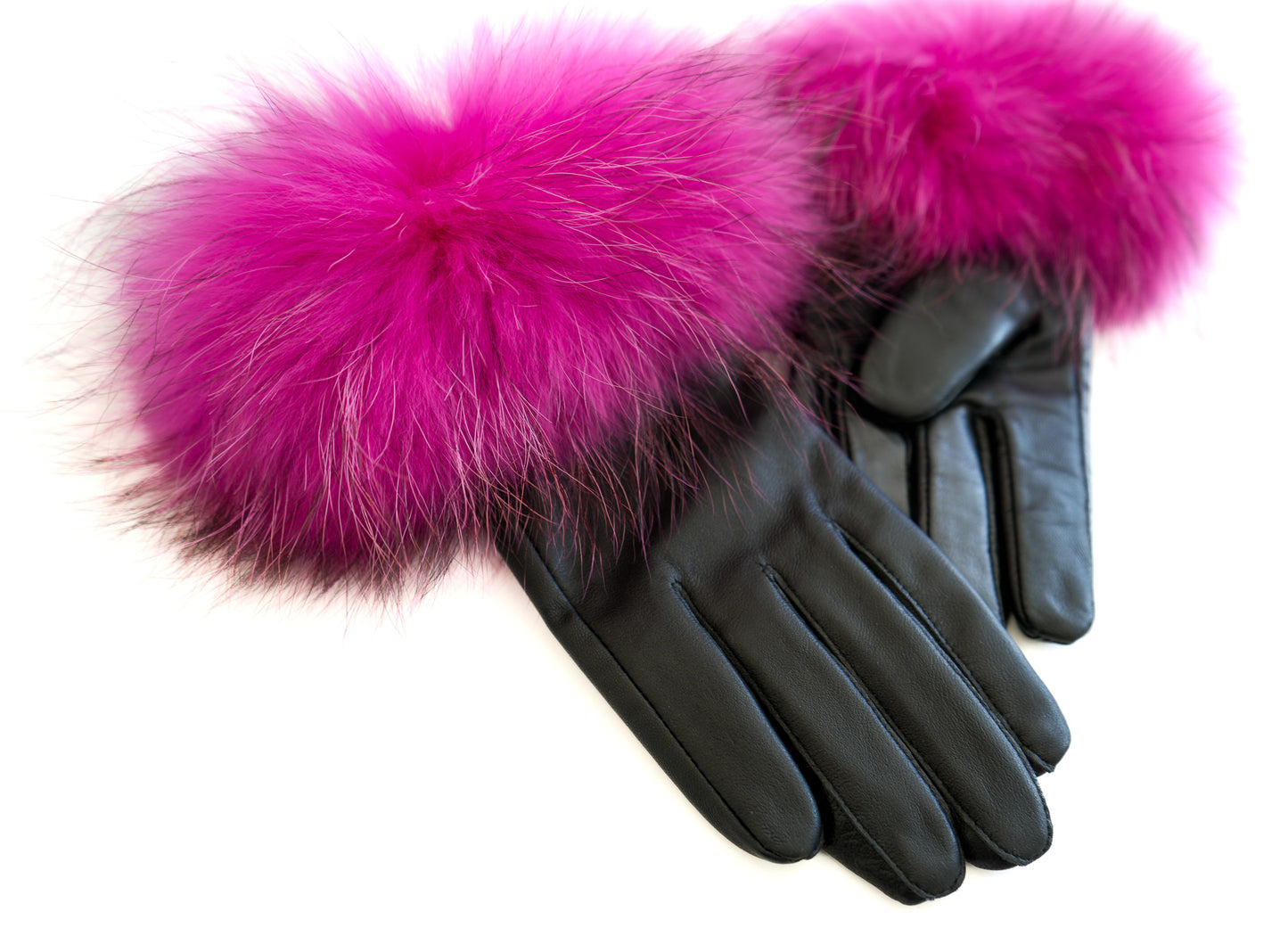 Fur-Trimmed Leather Gloves