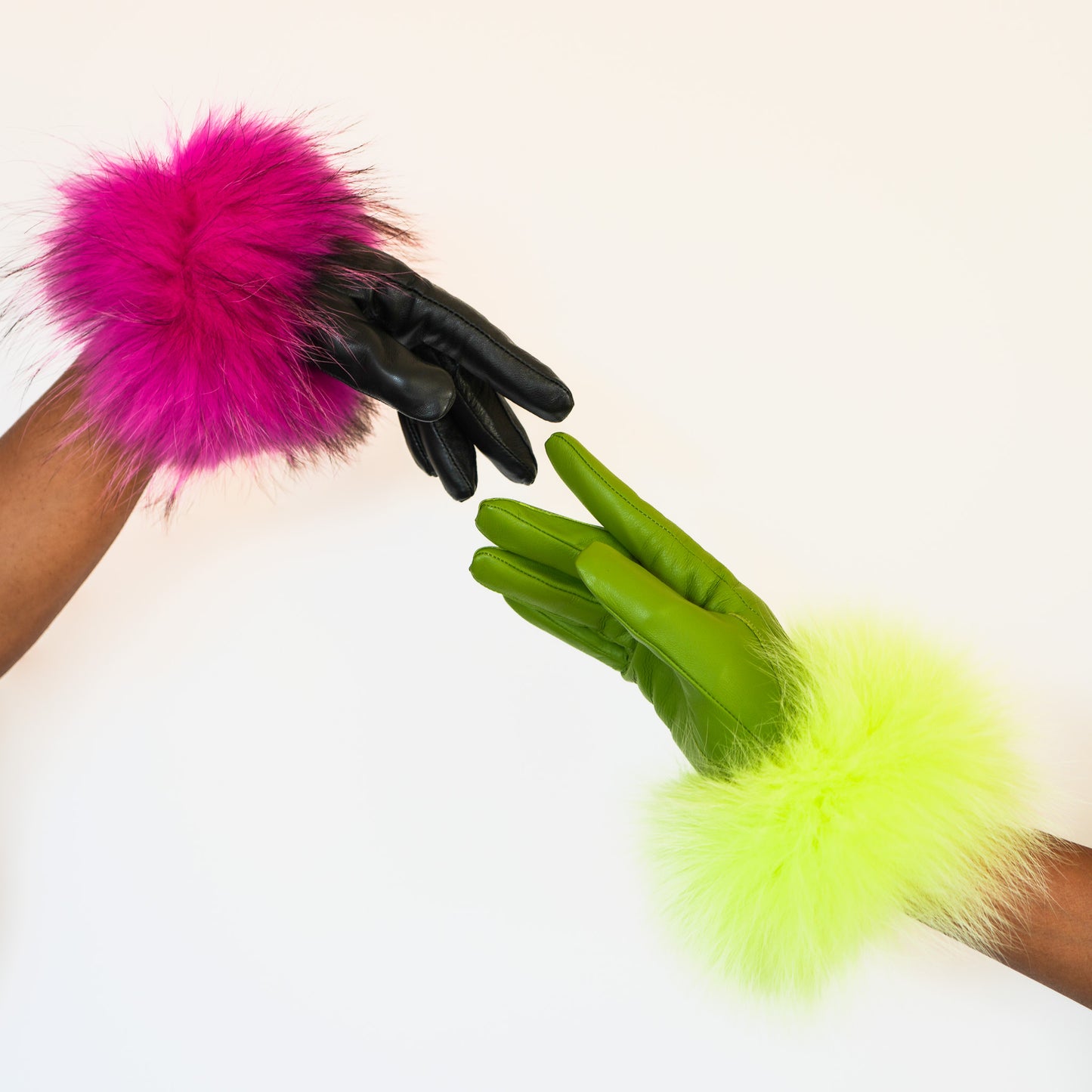 Fur-Trimmed Leather Gloves