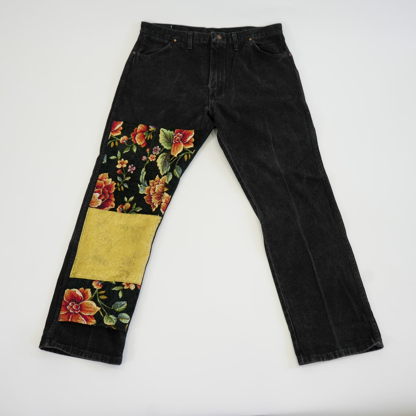 Floral Tapestry & Regal Patchwork Jeans (W 41)