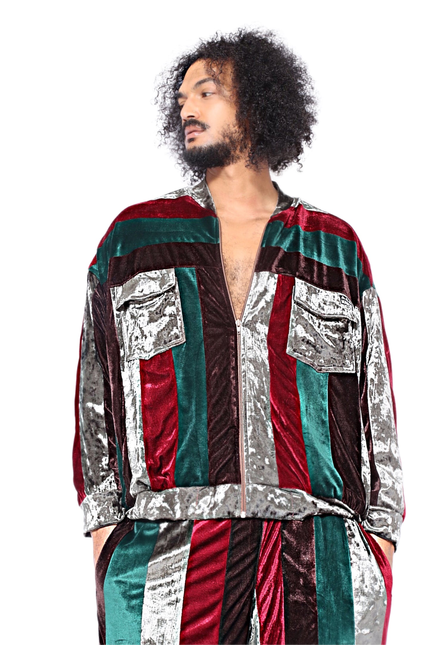 Diallo Striped Velour Jacket