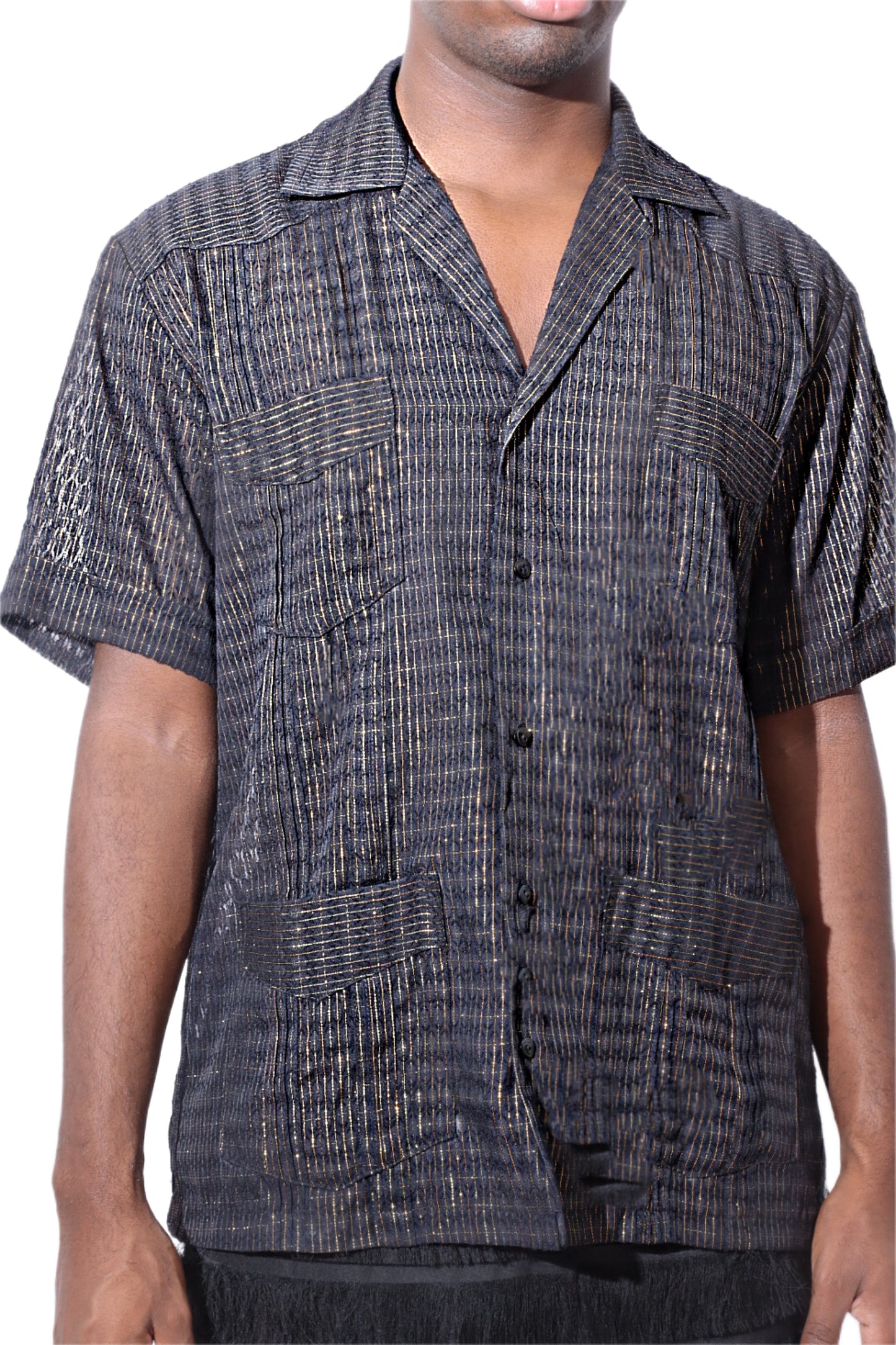 Grand Pere Gauze-Jacquard Shirt