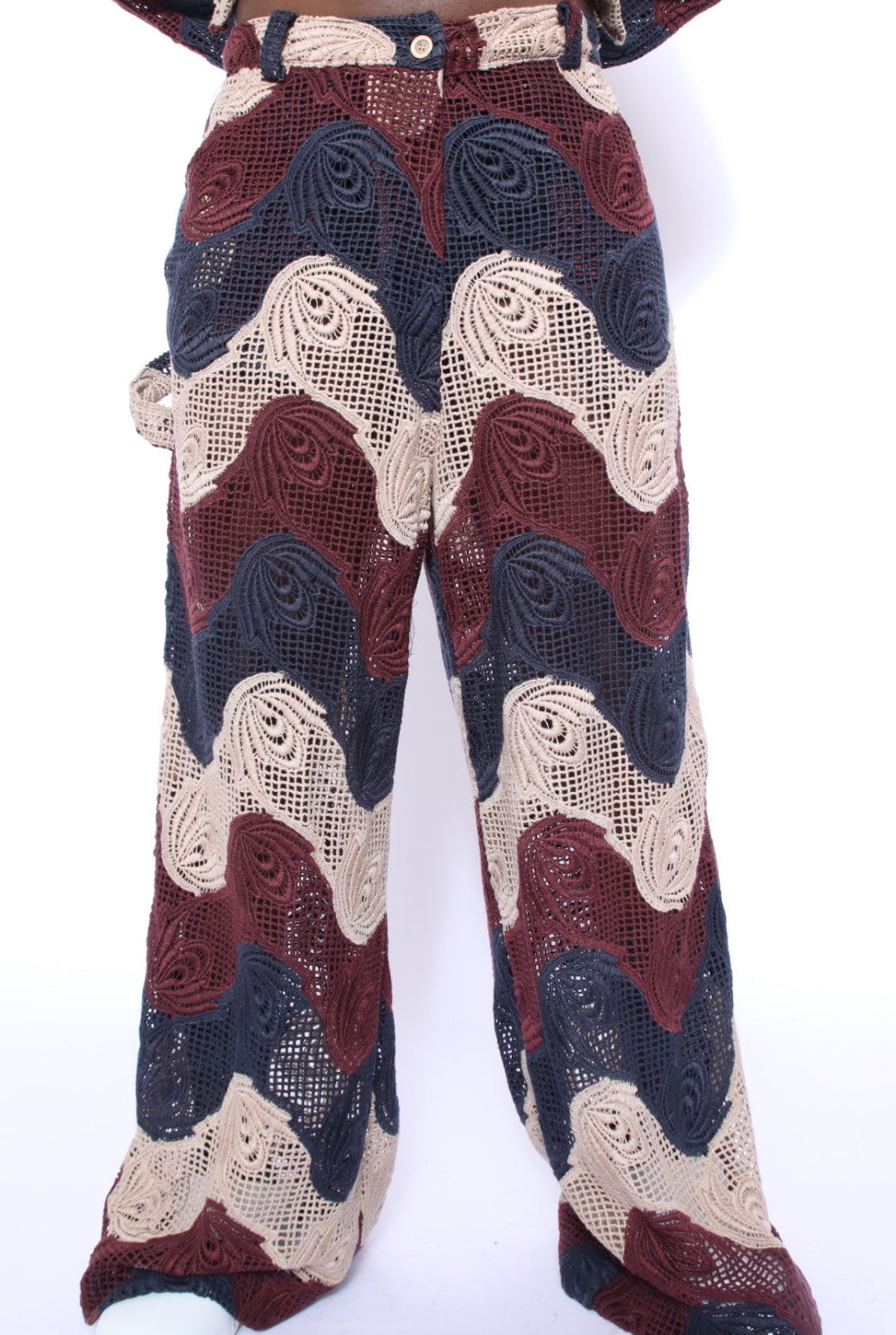 Fulton Colorblock Lace Wide-Leg Pants