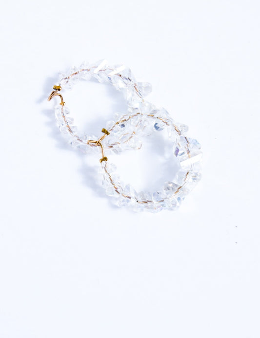 Crystal hoops Gold plated