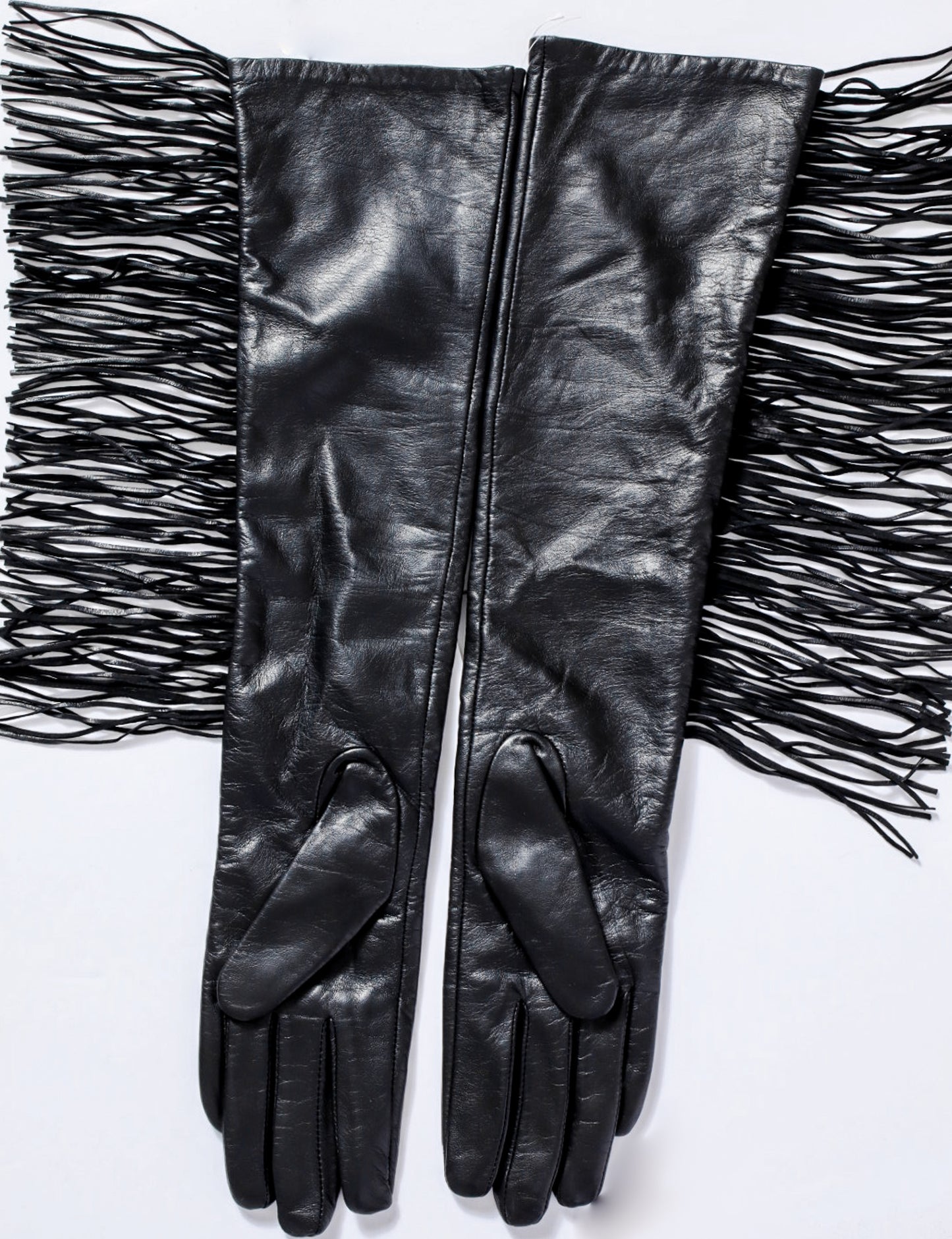 Leather Fringe Gloves