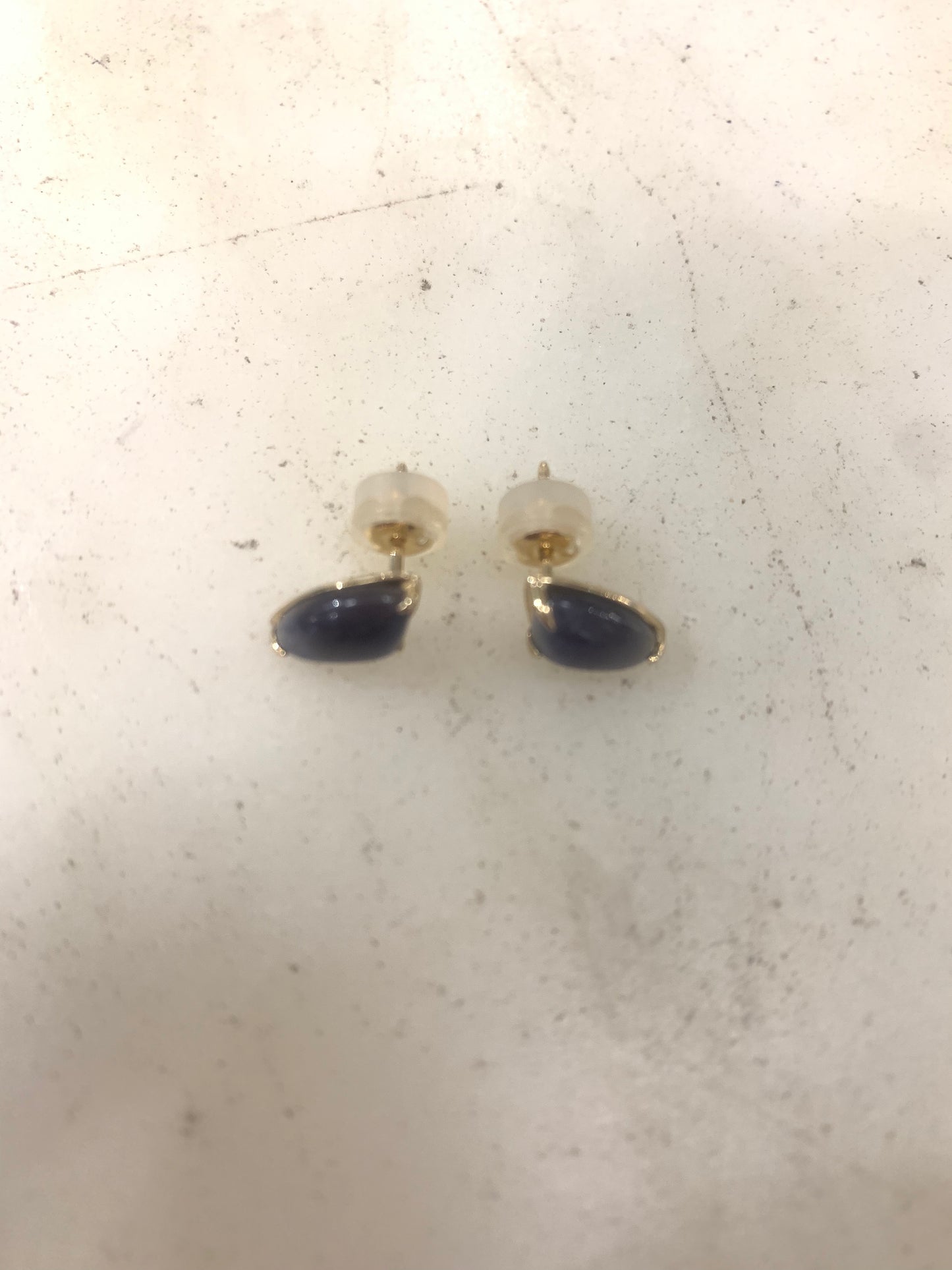 Gold Iolite sharktooth studs