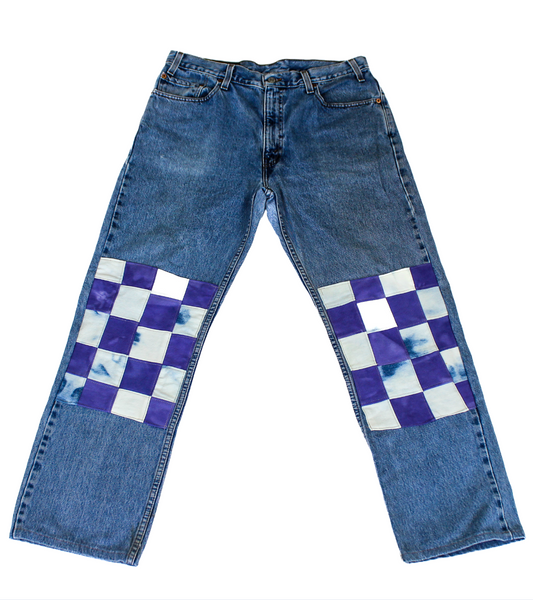 Checker Knee Jeans (W 36)